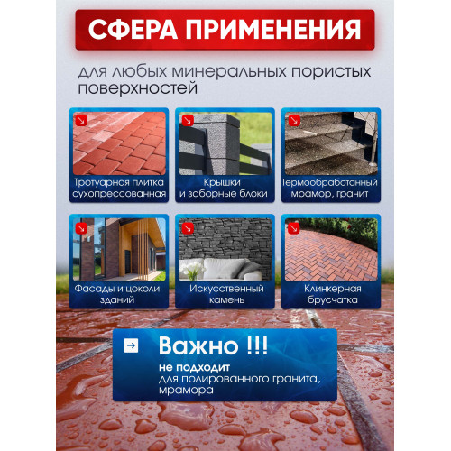 Пропитка (гидрофобизатор) для тротуарной плитки и камня Пропиткин Аква с мокрым эффектом, 1л