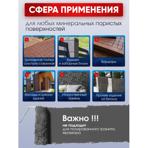 Краска для тротуарной плитки  Пропиткин Колор, серый, 1 л